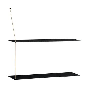 Półka Stedge - Czarny dąb-mosiądz, 80 cm, 2 półki - Woud