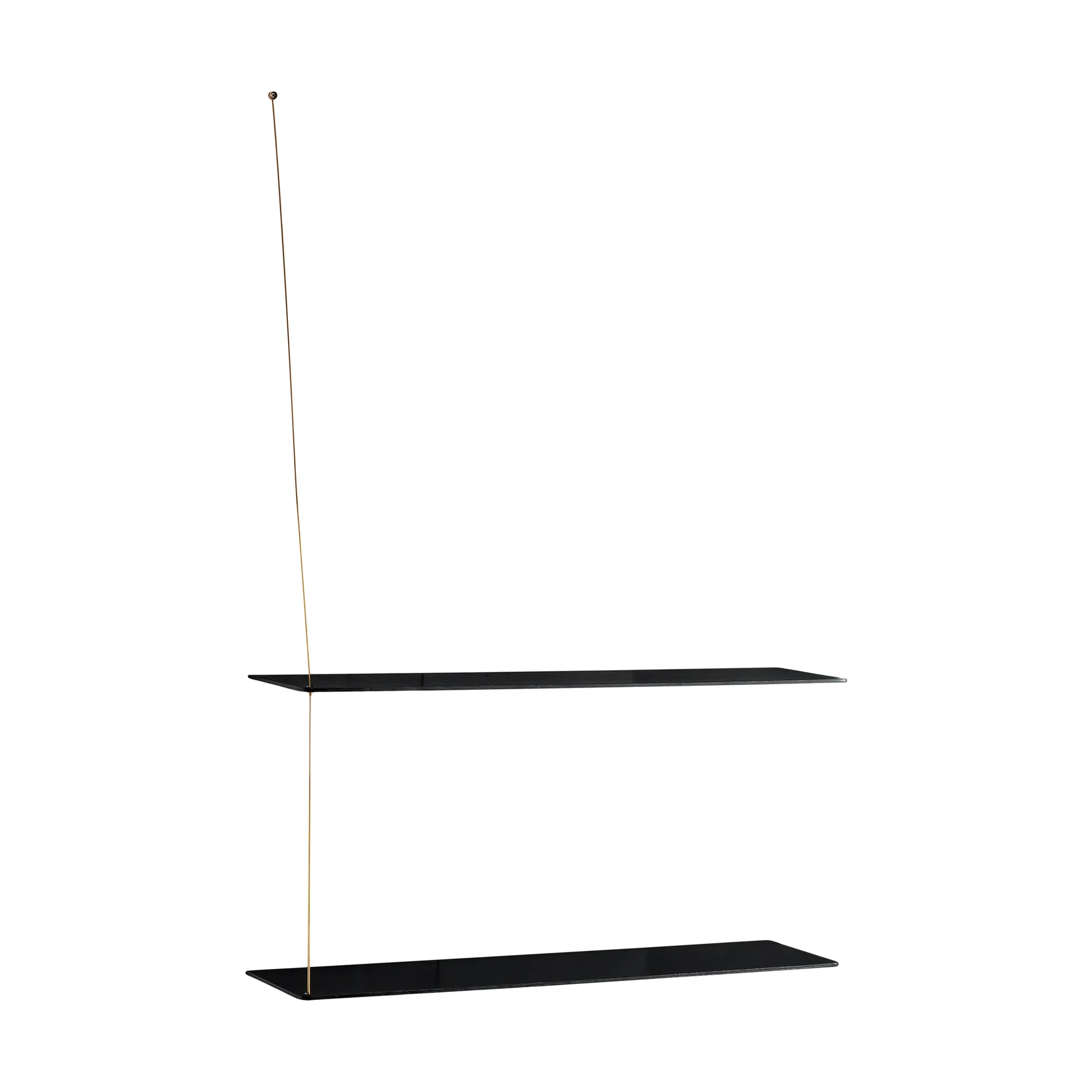 Półka Stedge, Czarny dąb-mosiądz, 80 cm, 2 półki Woud