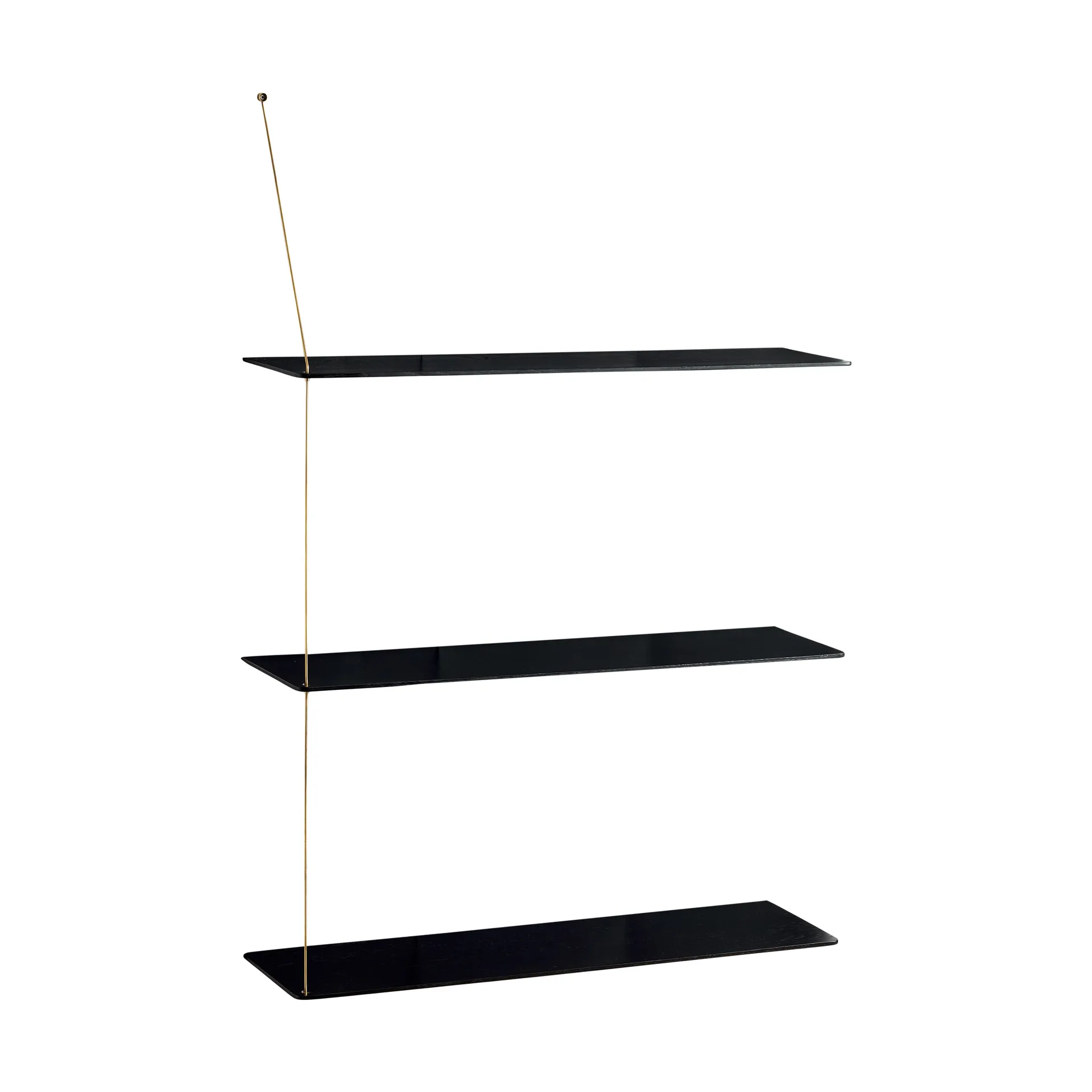 Półka Stedge, Czarny dąb-mosiądz, 80 cm, 3 półki Woud