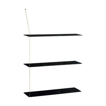 Półka Stedge - Czarny dąb-mosiądz, 80 cm, 3 półki - Woud