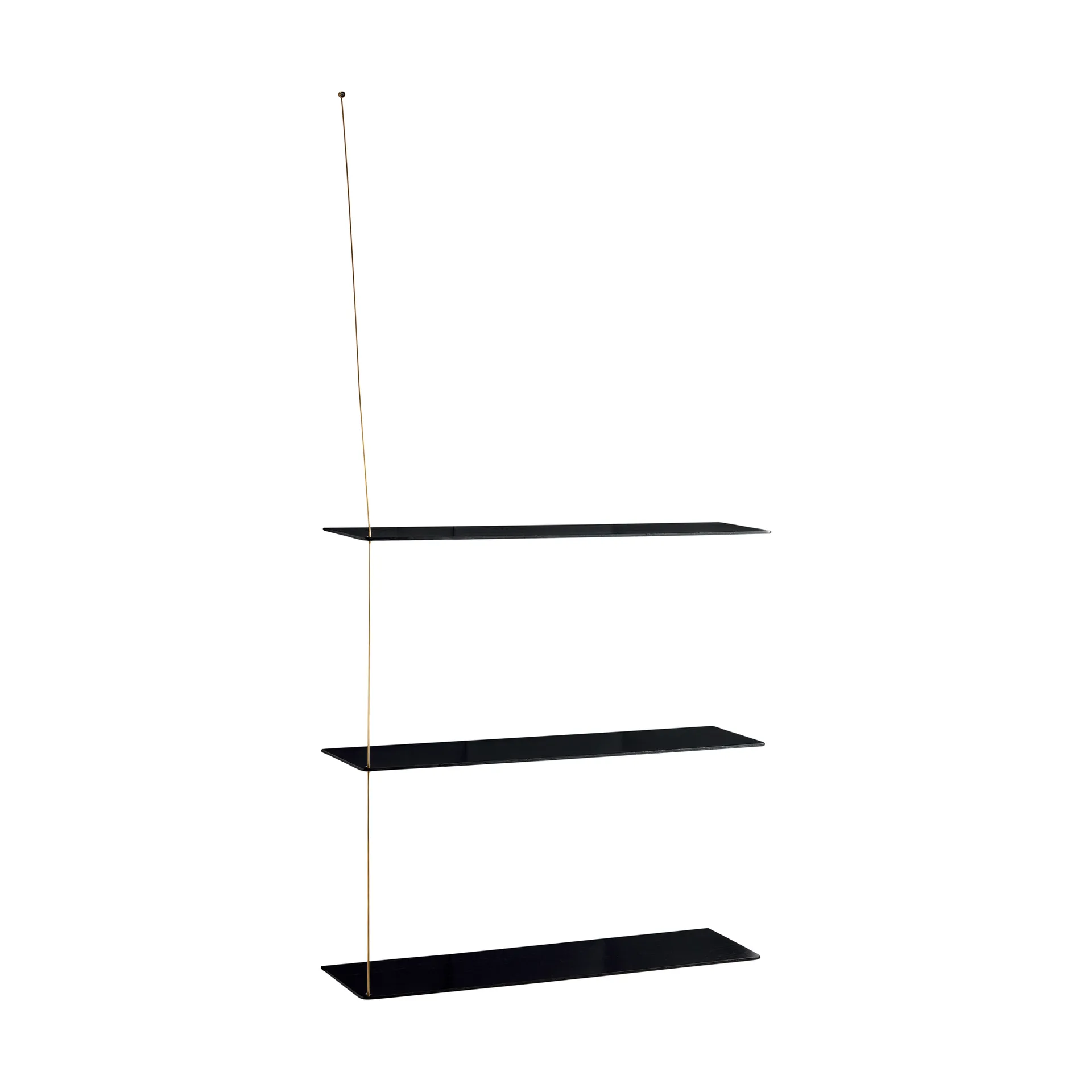 Półka Stedge, Czarny dąb-mosiądz, 80 cm, 3 półki Woud