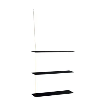 Półka Stedge - Czarny dąb-mosiądz, 80 cm, 3 półki - Woud