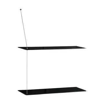 Półka Stedge - Czarny dąb-szczotkowana stal, 60 cm, 2 półki - Woud