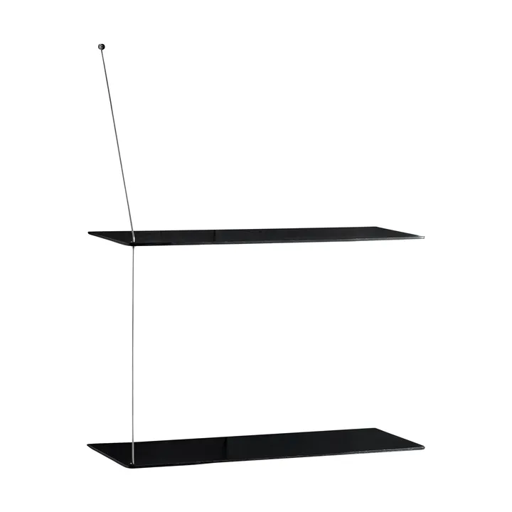 Półka Stedge - Czarny dąb-szczotkowana stal, 60 cm, 2 półki - Woud