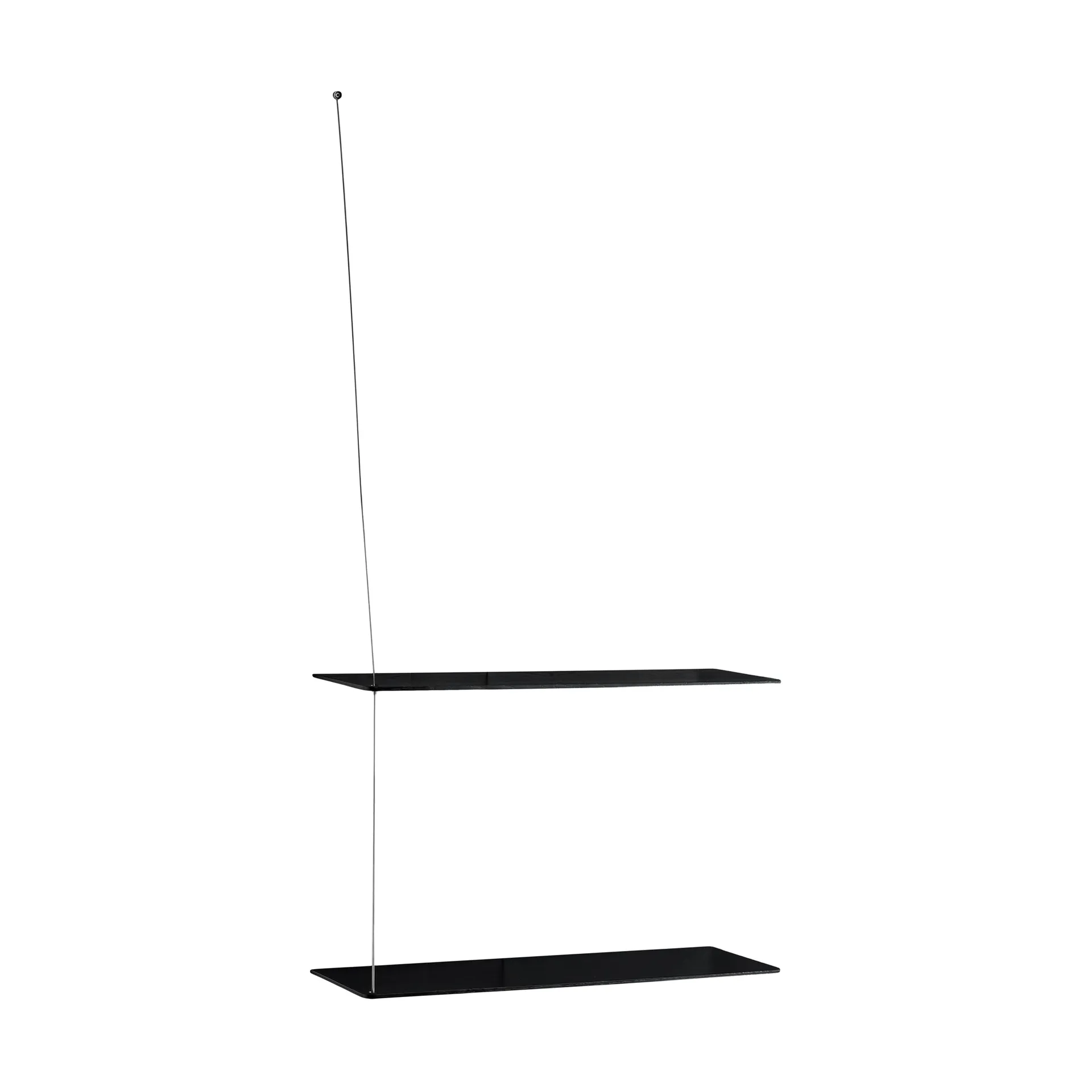 Półka Stedge, Czarny dąb-szczotkowana stal, 60 cm, 2 półki Woud