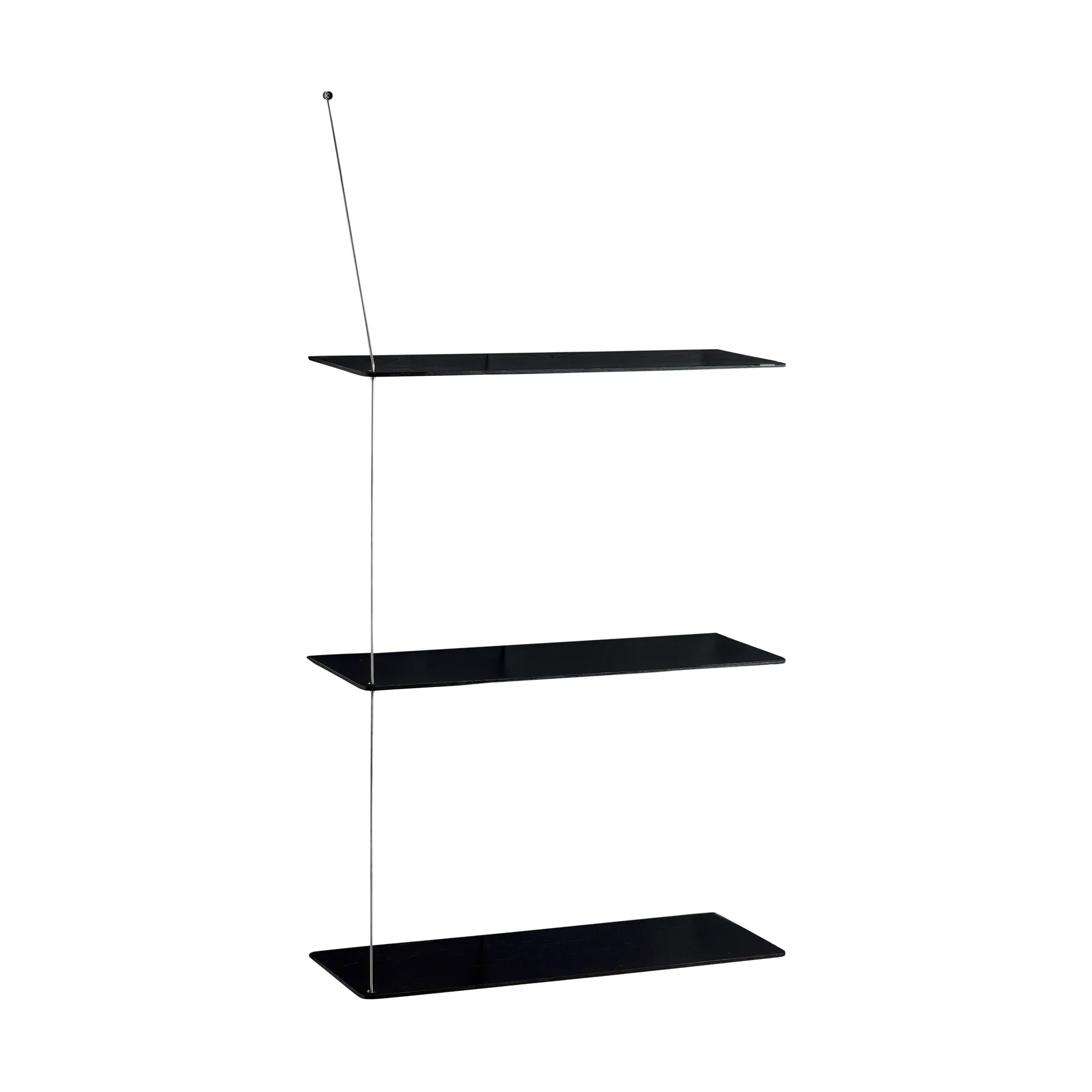 Półka Stedge, Czarny dąb-szczotkowana stal, 60 cm, 3 półki Woud