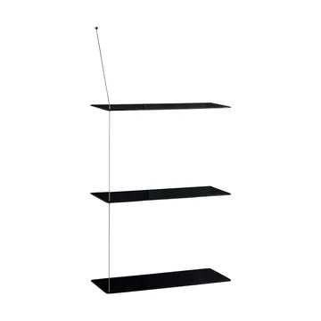 Półka Stedge - Czarny dąb-szczotkowana stal, 60 cm, 3 półki - Woud