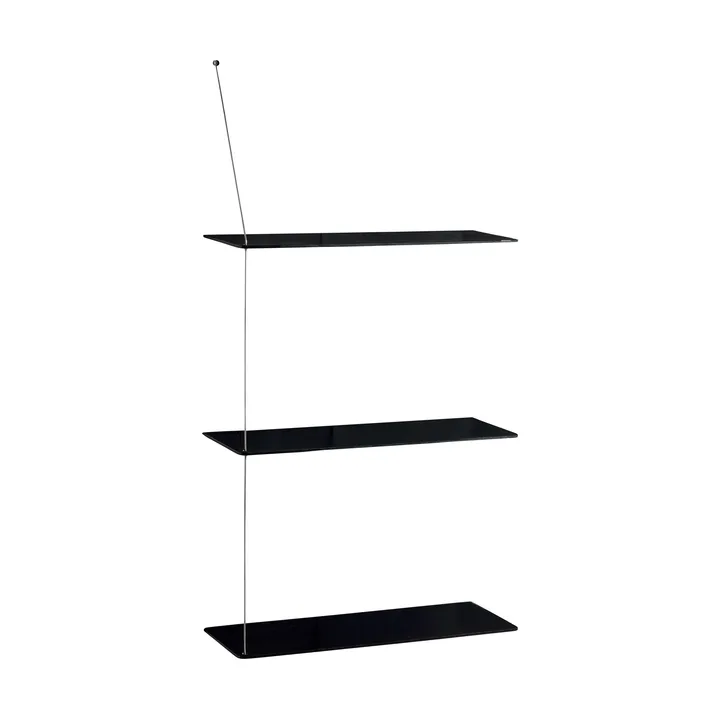 Półka Stedge - Czarny dąb-szczotkowana stal, 60 cm, 3 półki - Woud