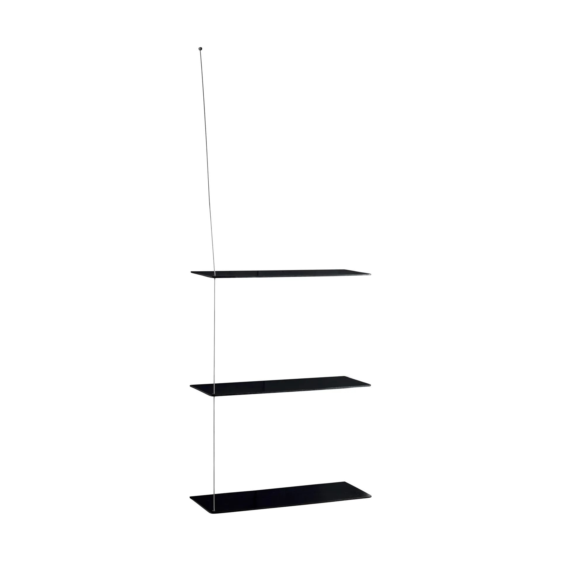 Półka Stedge, Czarny dąb-szczotkowana stal, 60 cm, 3 półki Woud