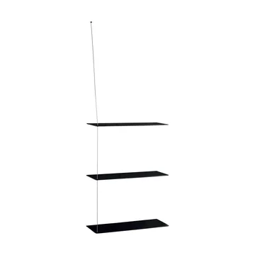 Półka Stedge - Czarny dąb-szczotkowana stal, 60 cm, 3 półki - Woud