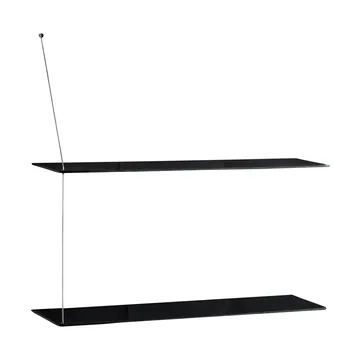 Półka Stedge - Czarny dąb-szczotkowana stal, 80 cm, 2 półki - Woud