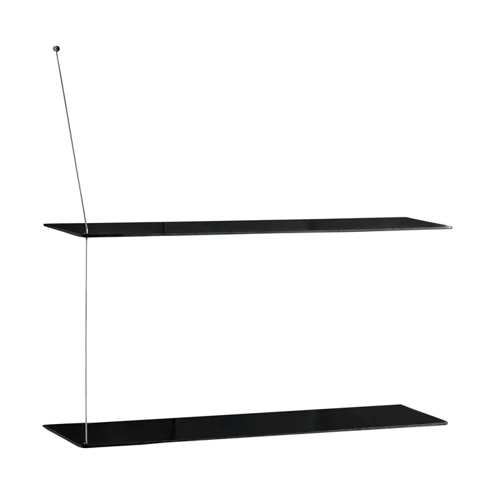 Półka Stedge - Czarny dąb-szczotkowana stal, 80 cm, 2 półki - Woud