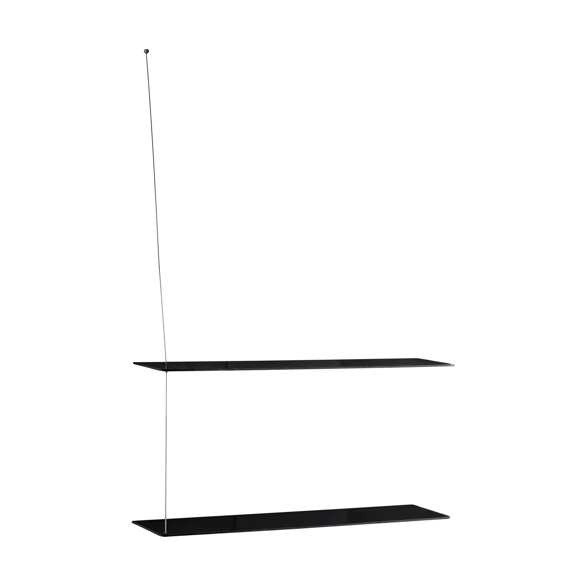 Półka Stedge, Czarny dąb-szczotkowana stal, 80 cm, 2 półki Woud