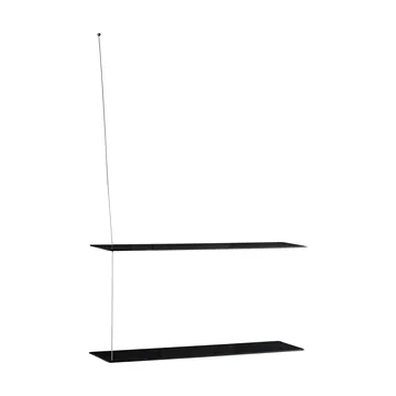 Półka Stedge - Czarny dąb-szczotkowana stal, 80 cm, 2 półki - Woud