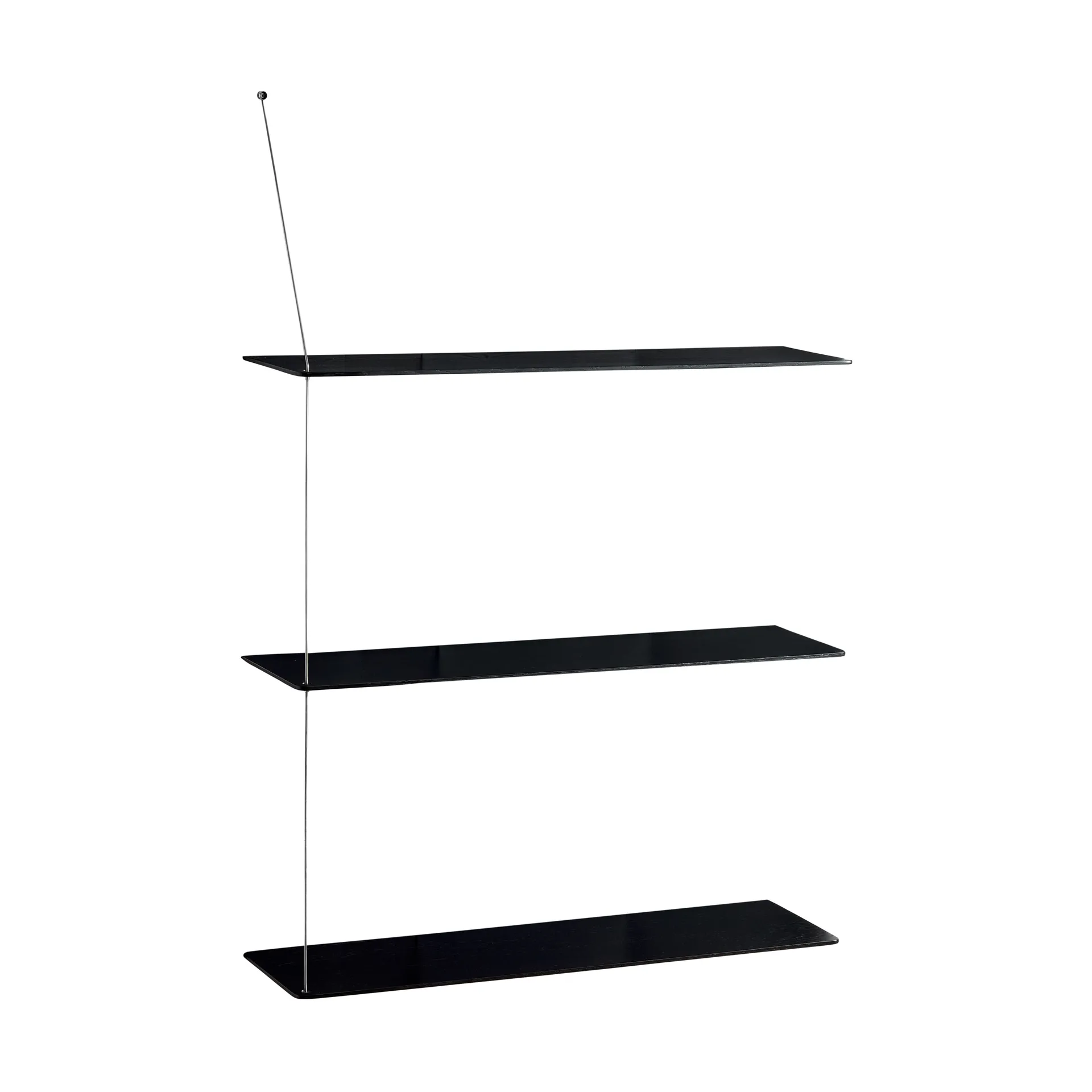 Półka Stedge, Czarny dąb-szczotkowana stal, 80 cm, 3 półki Woud