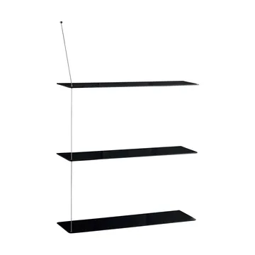 Półka Stedge - Czarny dąb-szczotkowana stal, 80 cm, 3 półki - Woud