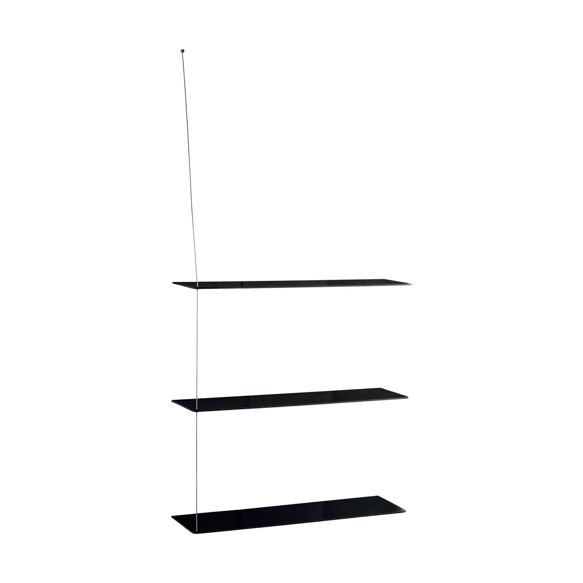 Półka Stedge, Czarny dąb-szczotkowana stal, 80 cm, 3 półki Woud