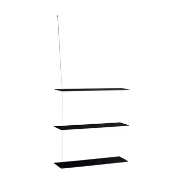Półka Stedge - Czarny dąb-szczotkowana stal, 80 cm, 3 półki - Woud