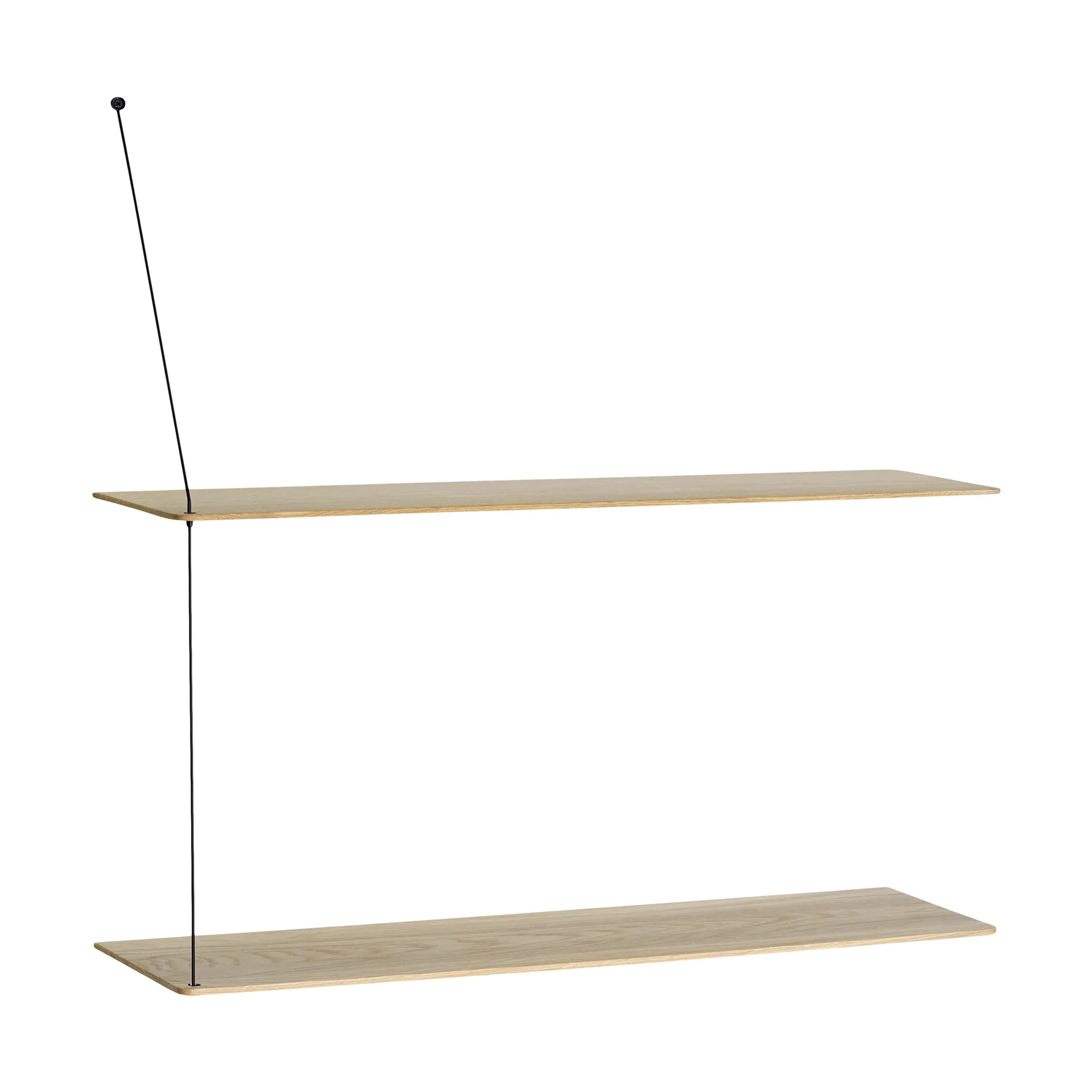 Półka Stedge, Dąb bielony-czarny, 80 cm, 2 półki Woud