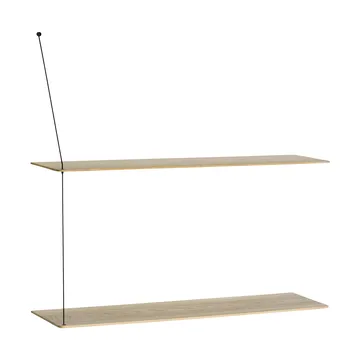 Półka Stedge - Dąb bielony-czarny, 80 cm, 2 półki - Woud