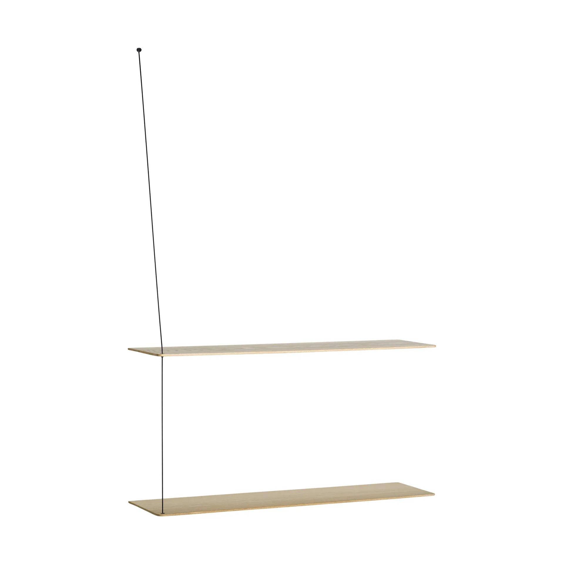 Półka Stedge, Dąb bielony-czarny, 80 cm, 2 półki Woud