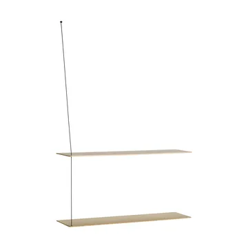 Półka Stedge - Dąb bielony-czarny, 80 cm, 2 półki - Woud