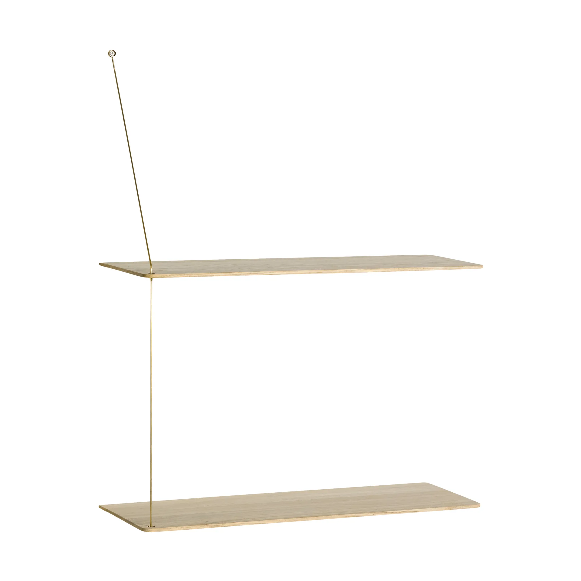 Półka Stedge, Dąb bielony-mosiądz, 60 cm, 2 półki Woud