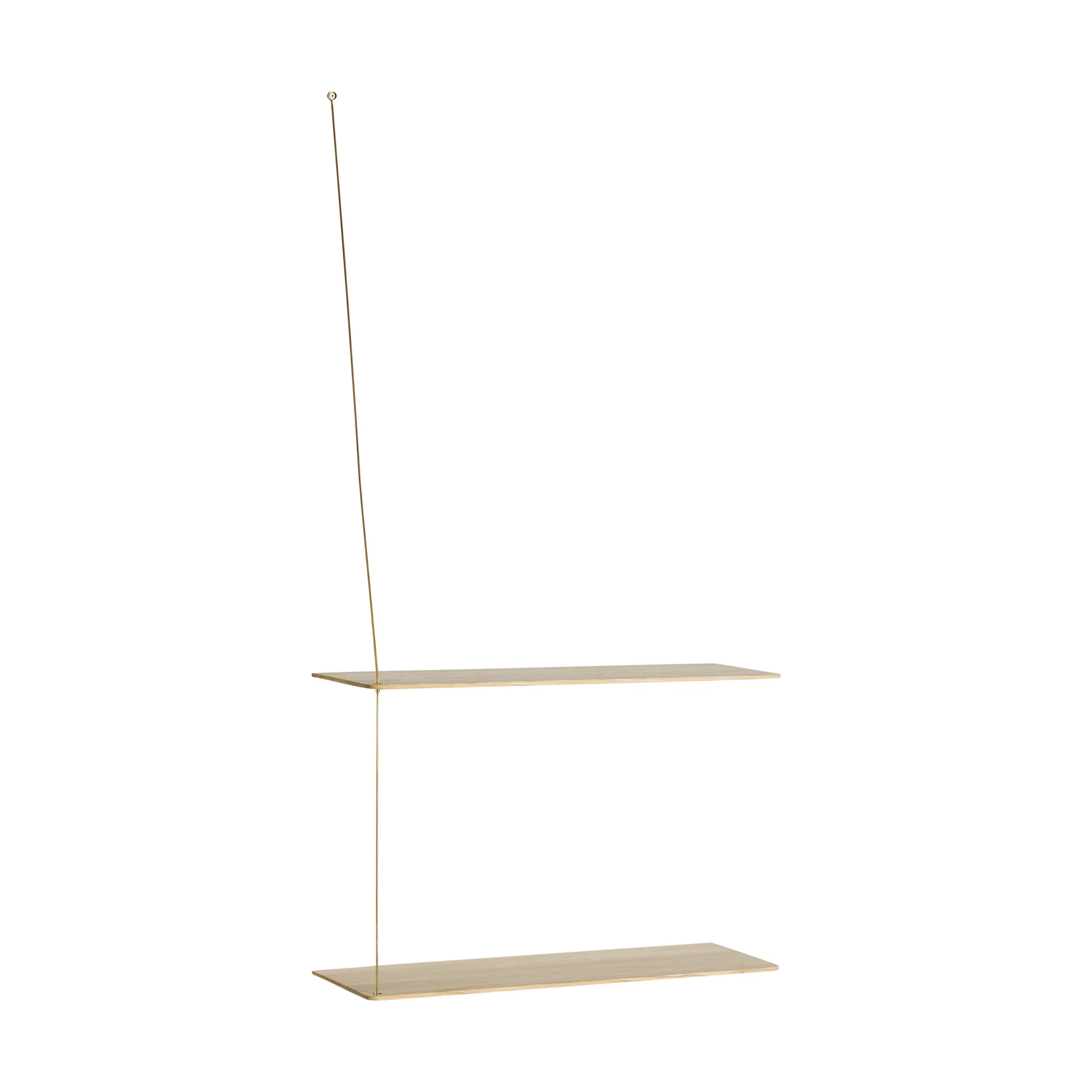Półka Stedge, Dąb bielony-mosiądz, 60 cm, 2 półki Woud