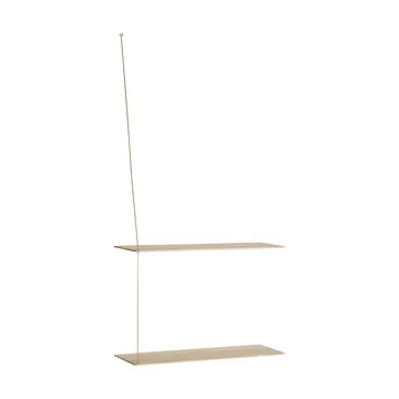 Półka Stedge - Dąb bielony-mosiądz, 60 cm, 2 półki - Woud