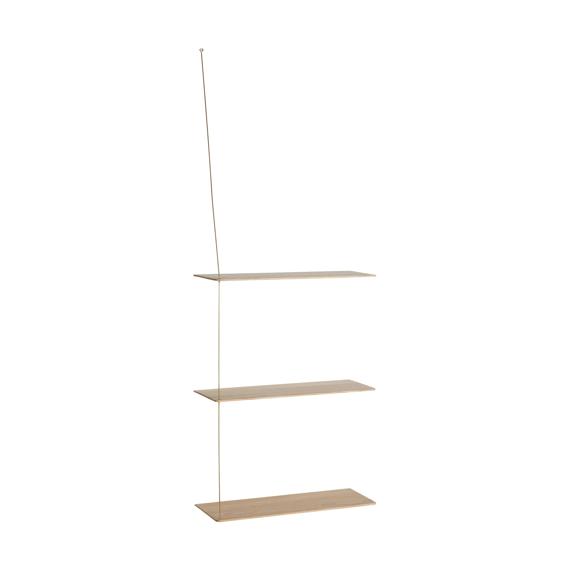 Półka Stedge, Dąb bielony-mosiądz, 60 cm, 3 półki Woud