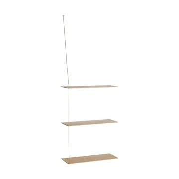 Półka Stedge - Dąb bielony-mosiądz, 60 cm, 3 półki - Woud