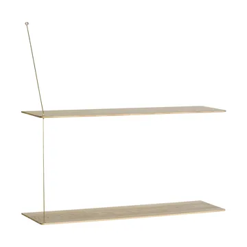 Półka Stedge - Dąb bielony-mosiądz, 80 cm, 2 półki - Woud
