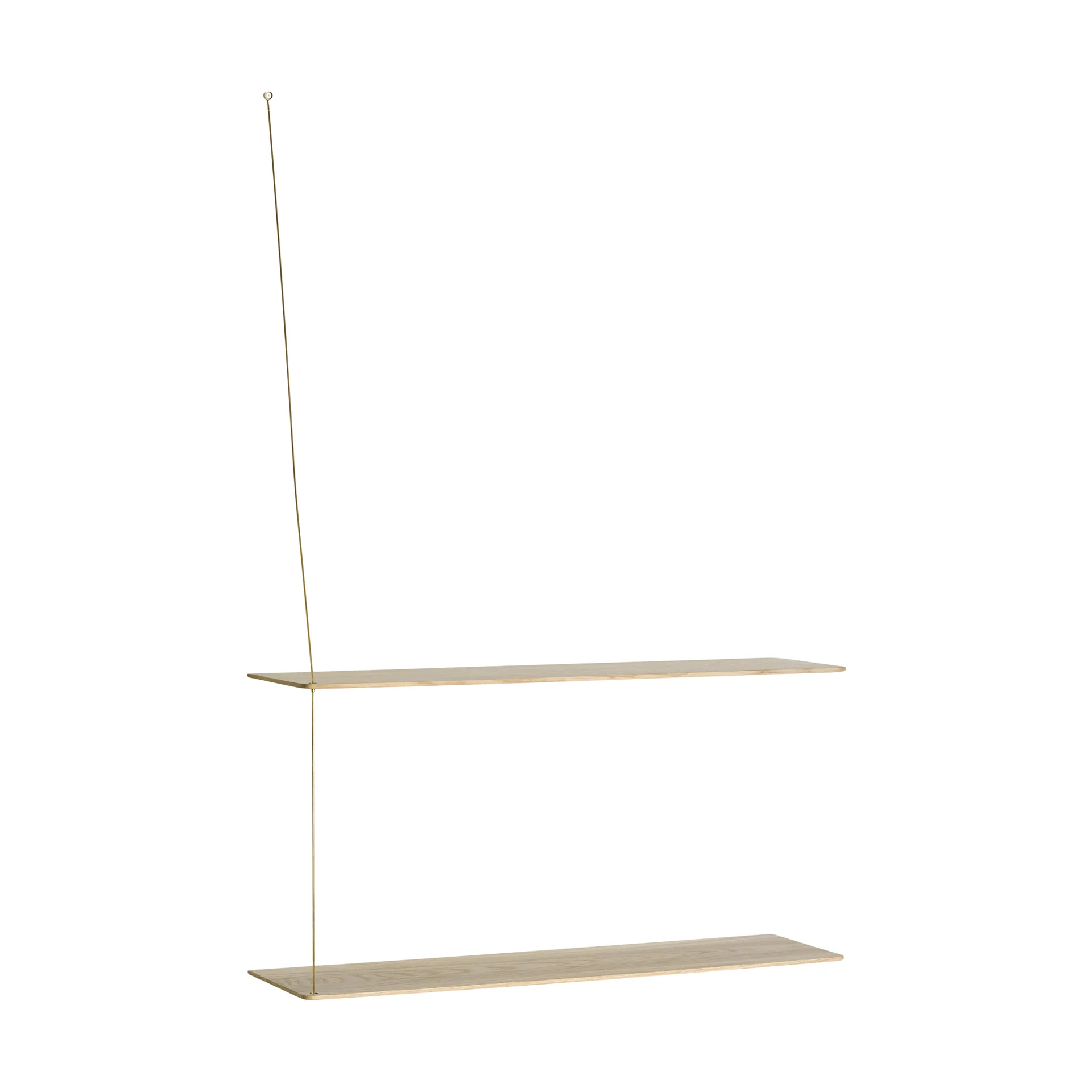 Półka Stedge, Dąb bielony-mosiądz, 80 cm, 2 półki Woud