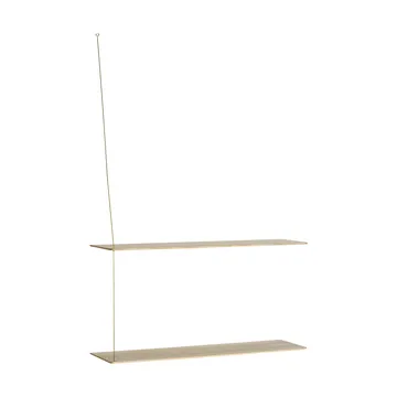 Półka Stedge - Dąb bielony-mosiądz, 80 cm, 2 półki - Woud