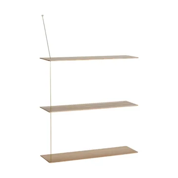 Półka Stedge - Dąb bielony-mosiądz, 80 cm, 3 półki - Woud