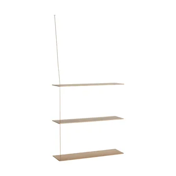 Półka Stedge - Dąb bielony-mosiądz, 80 cm, 3 półki - Woud