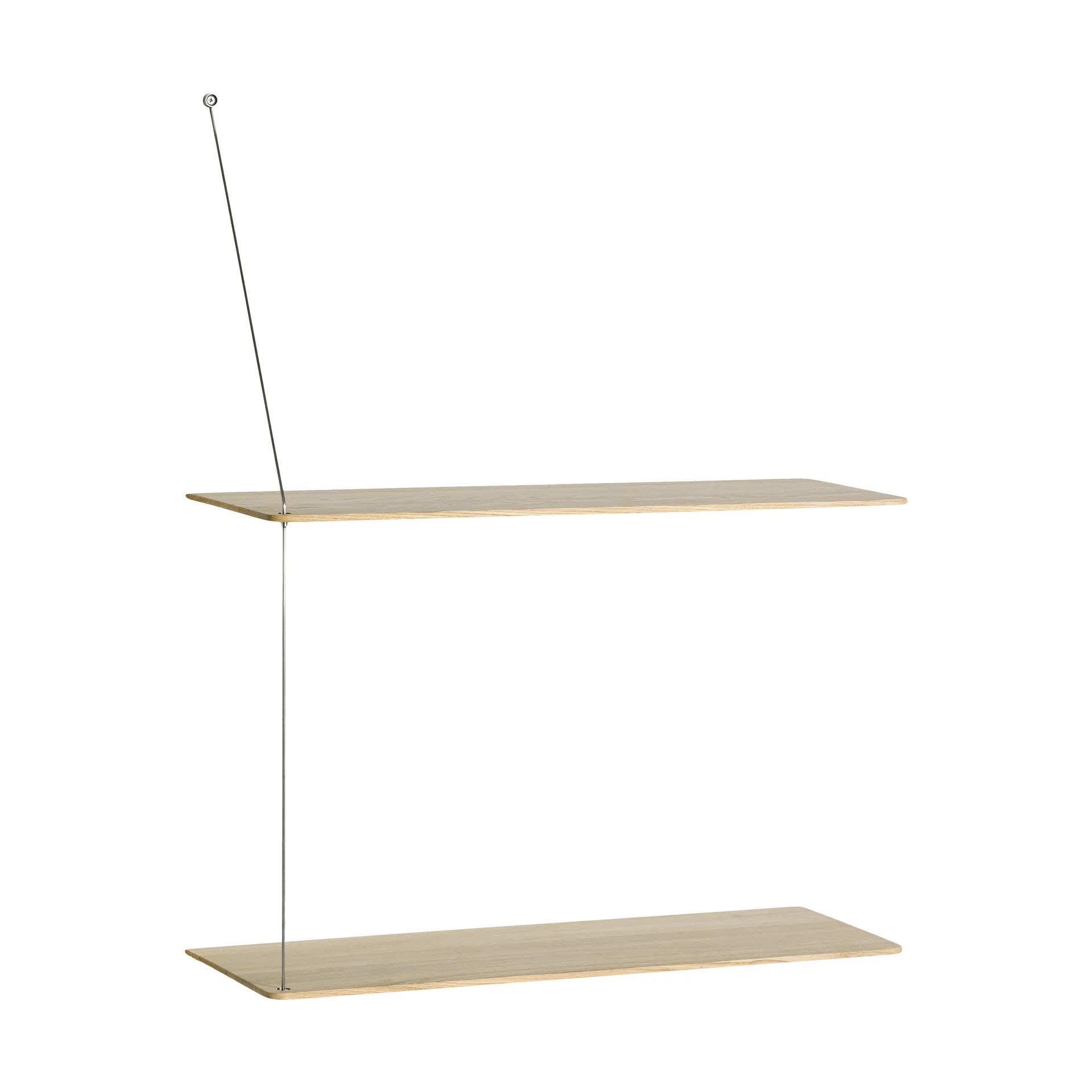 Półka Stedge, Dąb bielony-stal szczotkowana, 60 cm, 2 półki Woud
