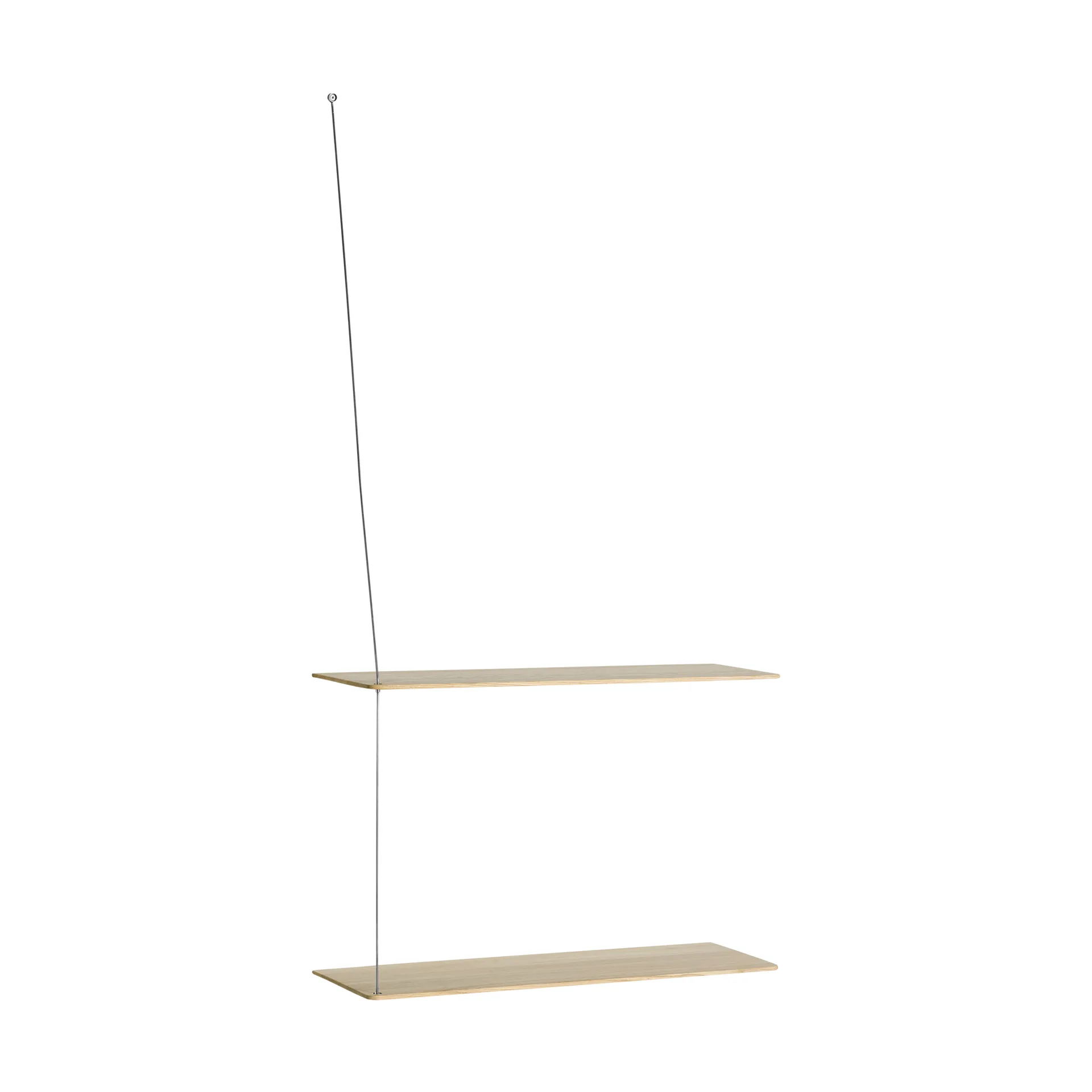 Półka Stedge, Dąb bielony-stal szczotkowana, 60 cm, 2 półki Woud