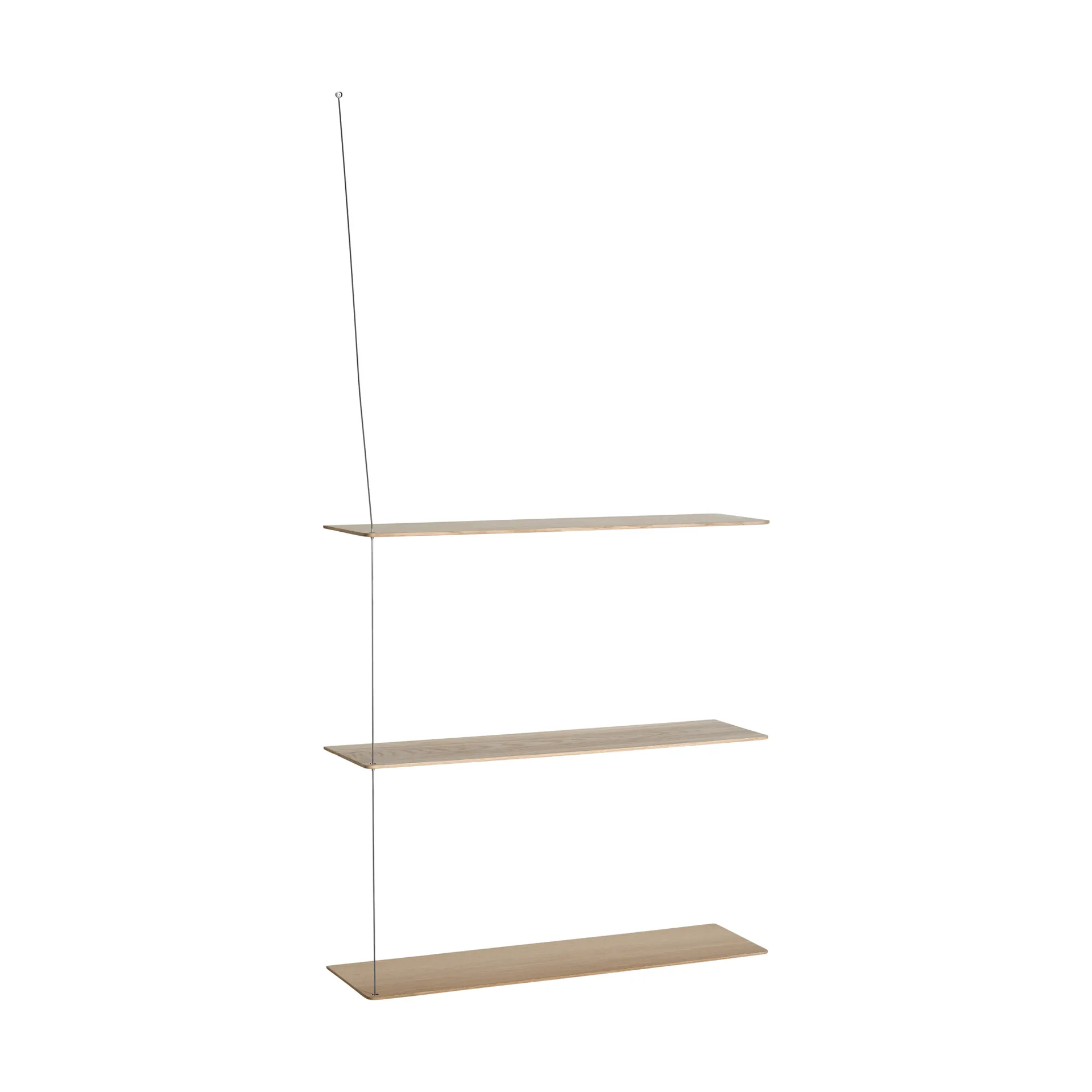 Półka Stedge, Dąb bielony-stal szczotkowana, 80 cm, 3 półki Woud