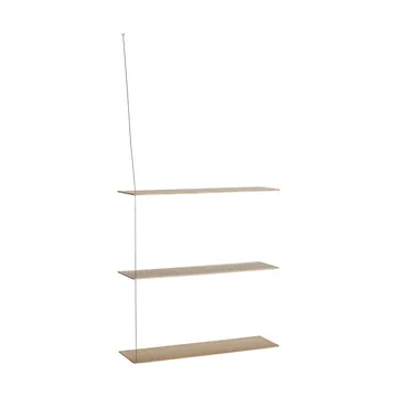 Półka Stedge - Dąb bielony-stal szczotkowana, 80 cm, 3 półki - Woud