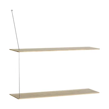 Półka Stedge - Dąb bielony-szczotkowana stal, 80 cm, 2 półki - Woud