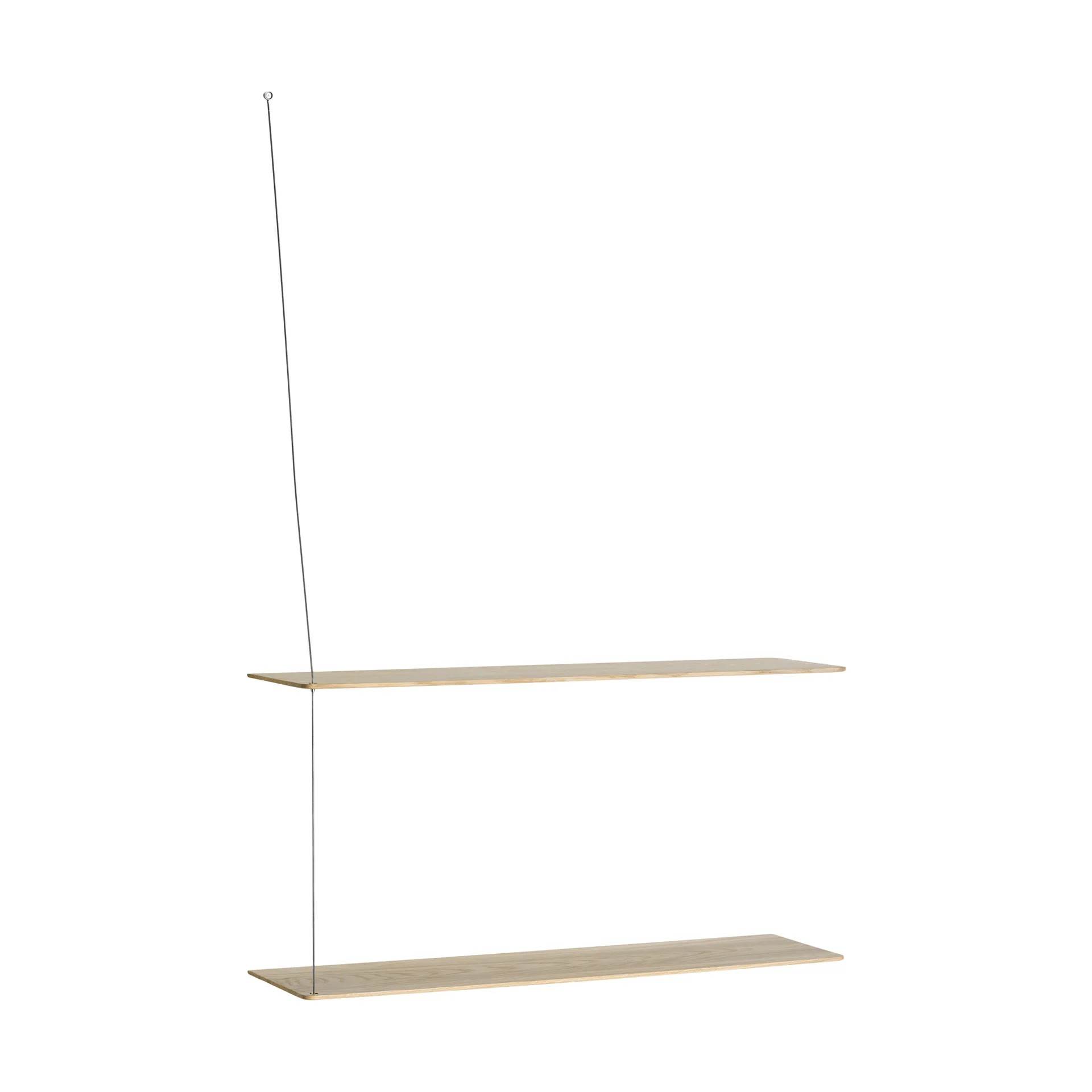 Półka Stedge, Dąb bielony-szczotkowana stal, 80 cm, 2 półki Woud