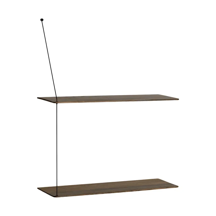 Półka Stedge - Dąb wędzony-czarny, 2 półki, 60 cm - Woud