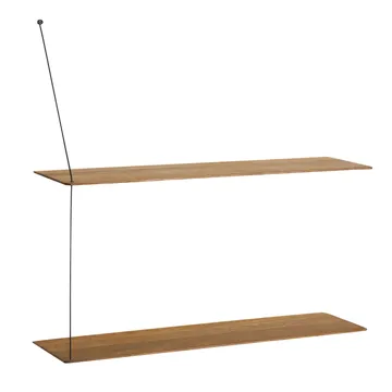 Półka Stedge - Dąb wędzony-czarny, 80 cm, 2 półki - Woud