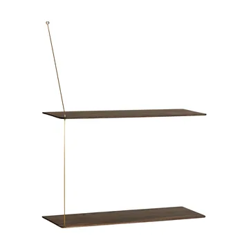 Półka Stedge - Dąb wędzony-mosiądz, 60 cm, 2 półki - Woud
