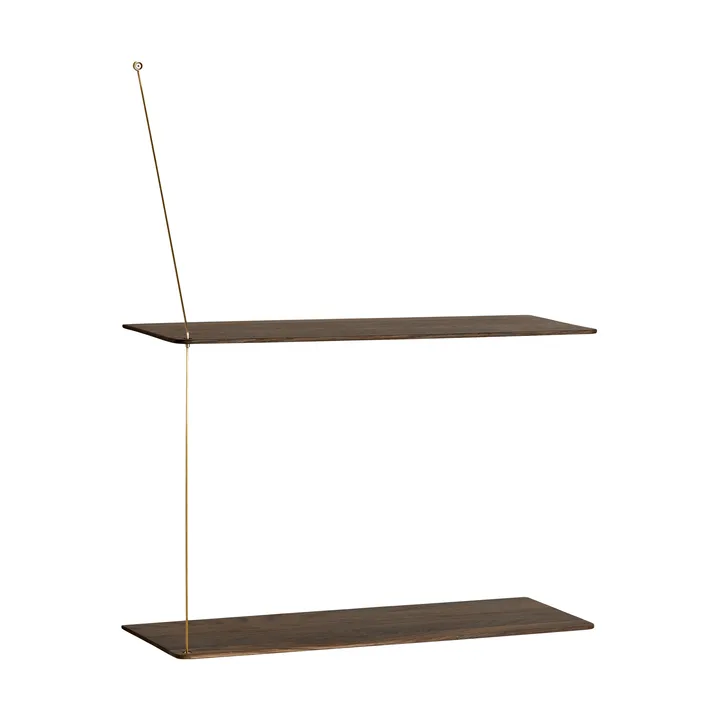 Półka Stedge - Dąb wędzony-mosiądz, 60 cm, 2 półki - Woud