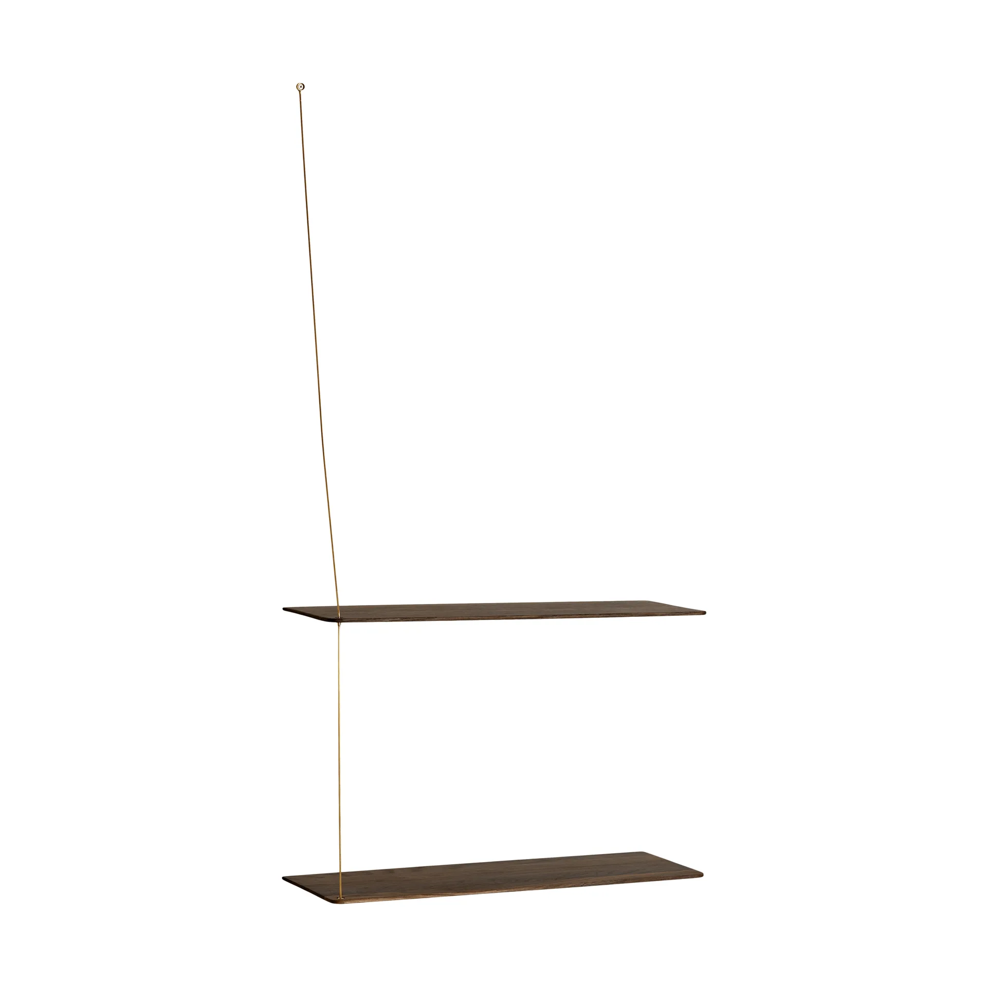Półka Stedge, Dąb wędzony-mosiądz, 60 cm, 2 półki Woud