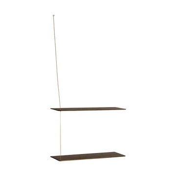 Półka Stedge - Dąb wędzony-mosiądz, 60 cm, 2 półki - Woud