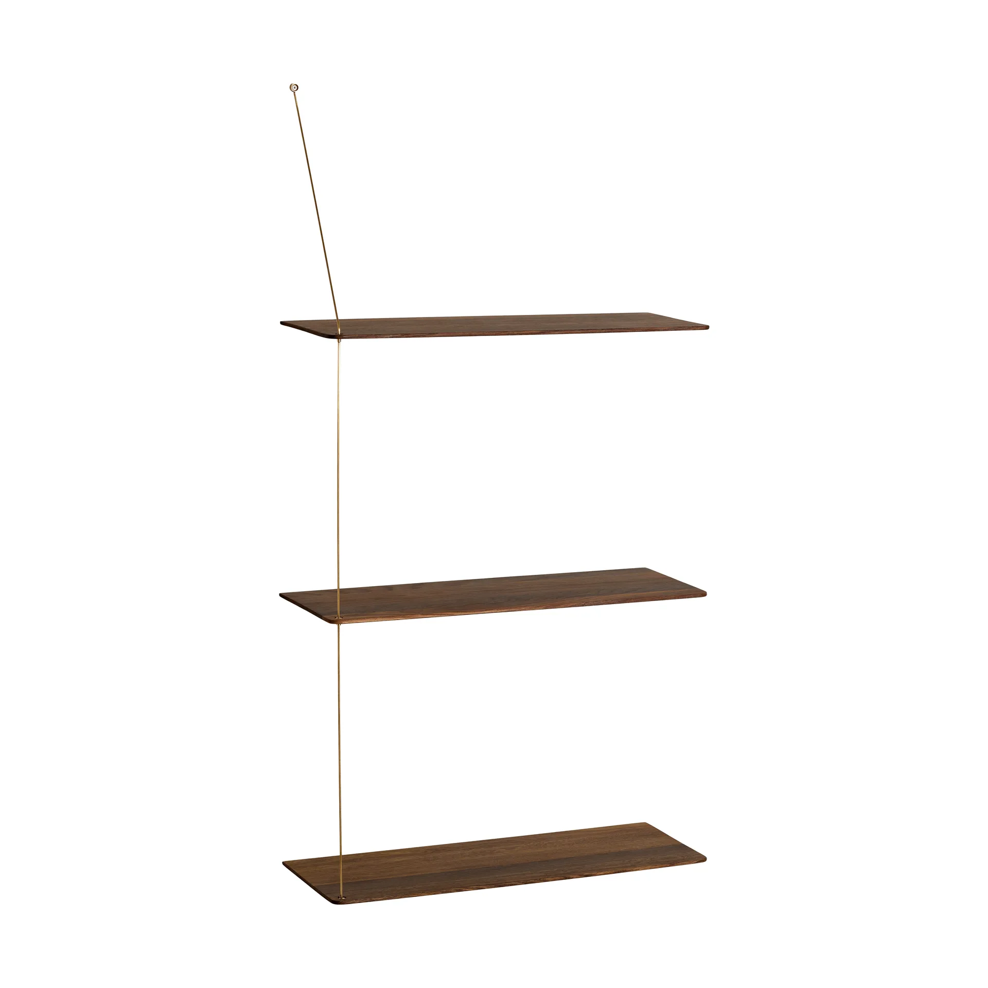 Półka Stedge, Dąb wędzony-mosiądz, 60 cm, 3 półki Woud