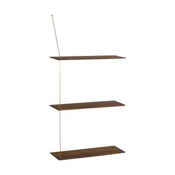 Półka Stedge - Dąb wędzony-mosiądz, 60 cm, 3 półki - Woud